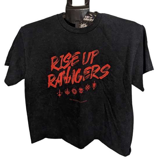 Guardians of the Galaxy Rise Up Rangers Ladies cropped T-shirt Red Logo