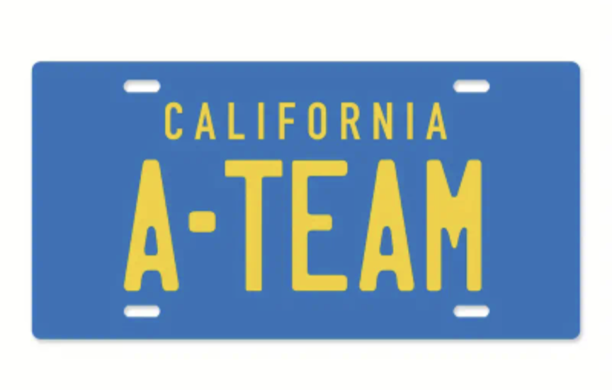 A-Team Metal Stamped License Plate