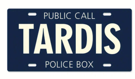 Police Box Metal Stamped License Plate